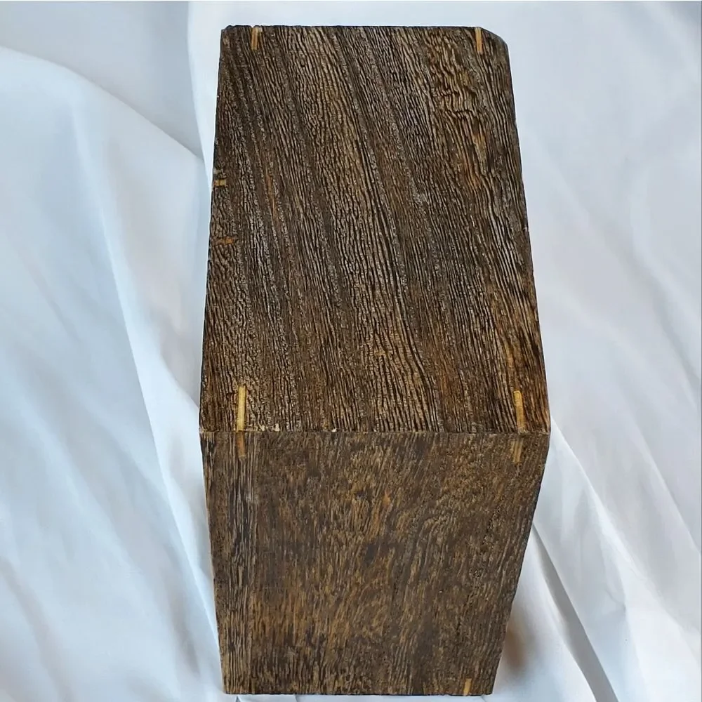 🔺️NWT The Container Store Brown Rustic Wood Square Display Shelf